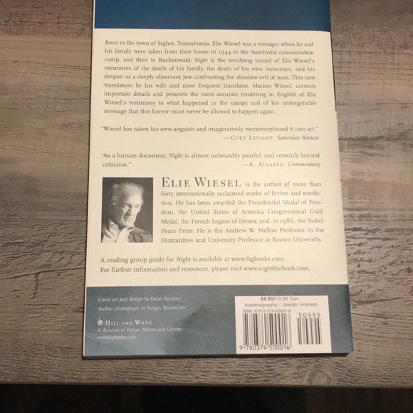Night, Book one of three of the Night Trilogy Books by Elie Wiesel, Nobel Prize - Picture 5 of 9